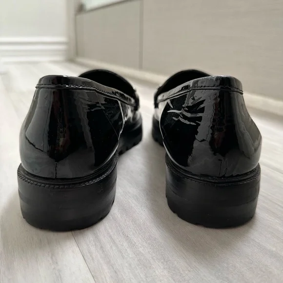 Kate Spade Patent Black Loafers with Rhinestone Accents - Picture 10 of 16